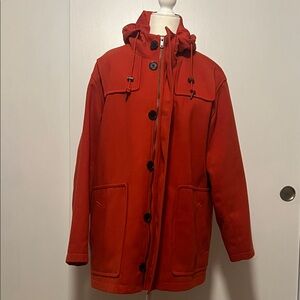 a new day Orange Pea Coat